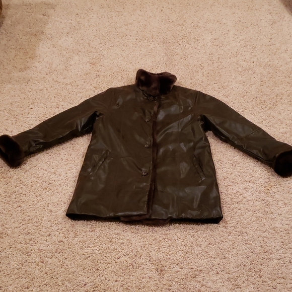 Faux Leather Jacket, size S/M - Picture 1 of 4